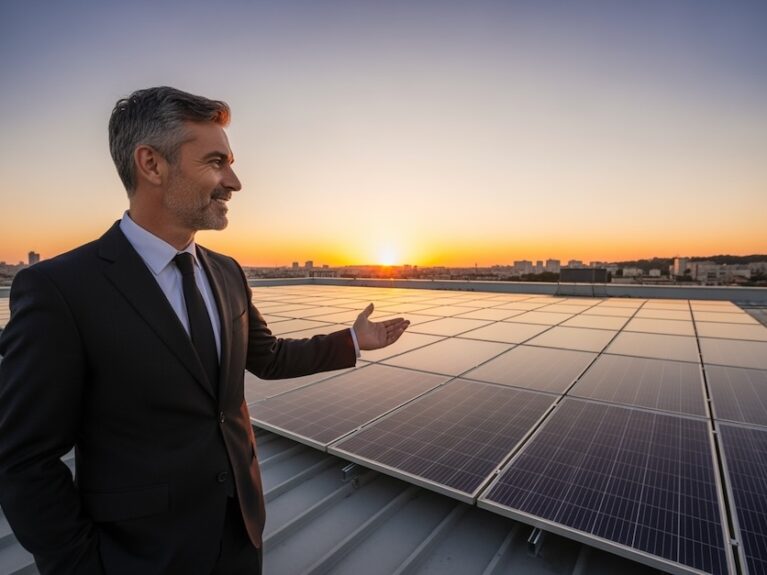 busineeman solar panels